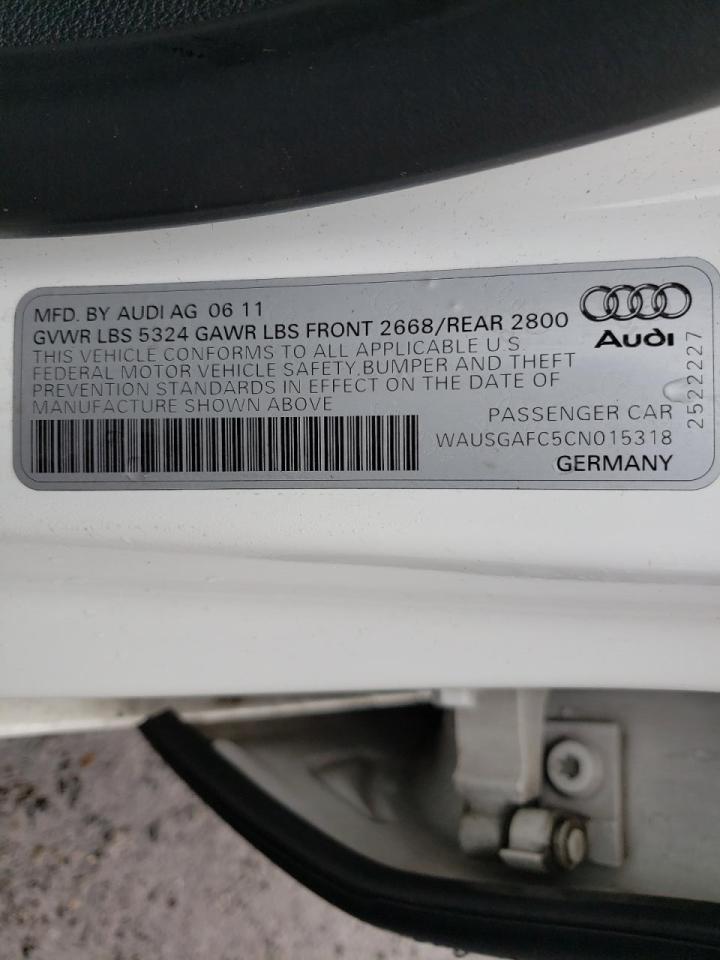 Photo 10 from auction – 2012 AUDI A7 PRESTIG with VIN WAUSGAFC5CN015318