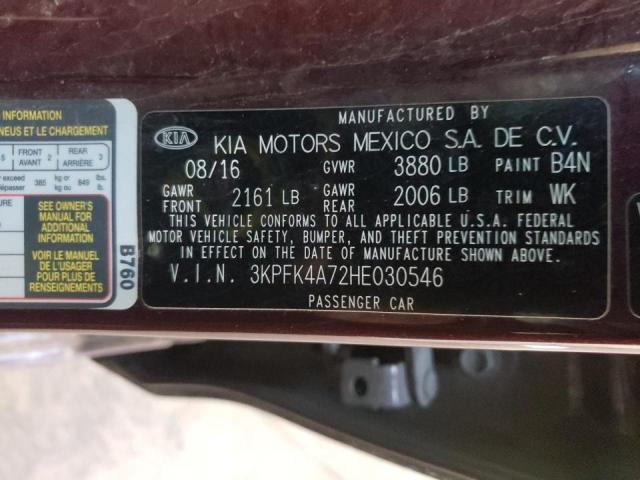 Photo 10 from auction – 2017 KIA FORTE LX with VIN 3KPFK4A72HE030546