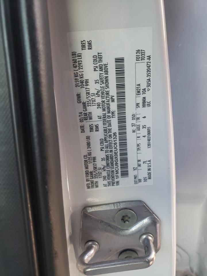 Photo 10 from auction – 2014 FORD ESCAPE SE with VIN 1FMCU9GX0EUC61326