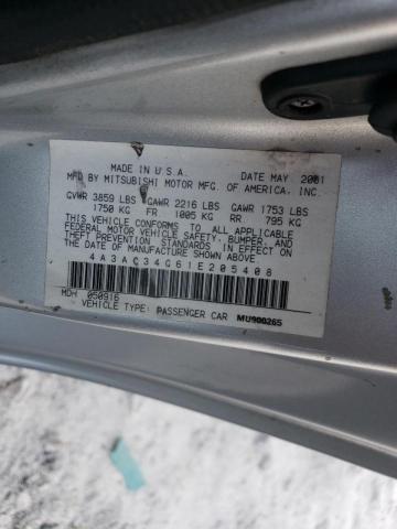 Photo 10 from auction – 2001 MITSUBISHI ECLIPSE RS with VIN 4A3AC34G61E205408