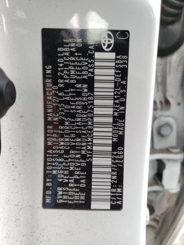 Photo 10 from auction – 2021 TOYOTA COROLLA SE with VIN 5YFM4MCE8MP075187