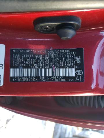 Photo 10 from auction – 2011 TOYOTA COROLLA BA with VIN 2T1BU4EEXBC625457