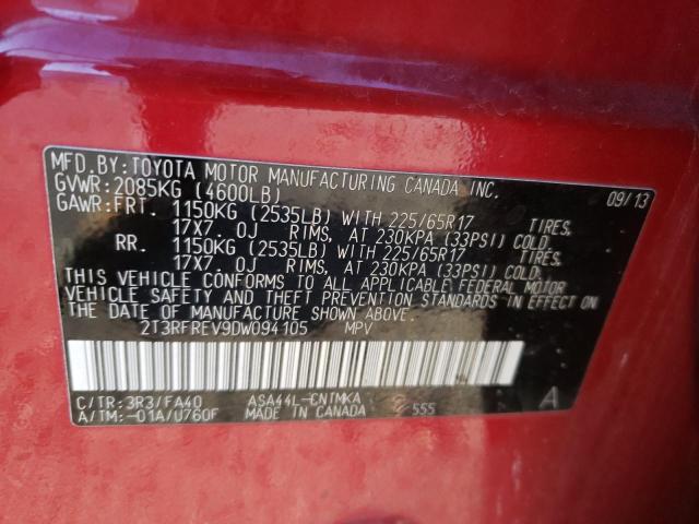 Photo 10 from auction – 2013 TOYOTA RAV4 XLE with VIN 2T3RFREV9DW094105