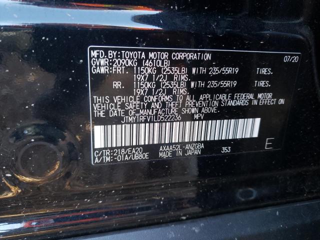 Photo 10 from auction – 2020 TOYOTA RAV4 LIMIT with VIN JTMY1RFV1LD522236