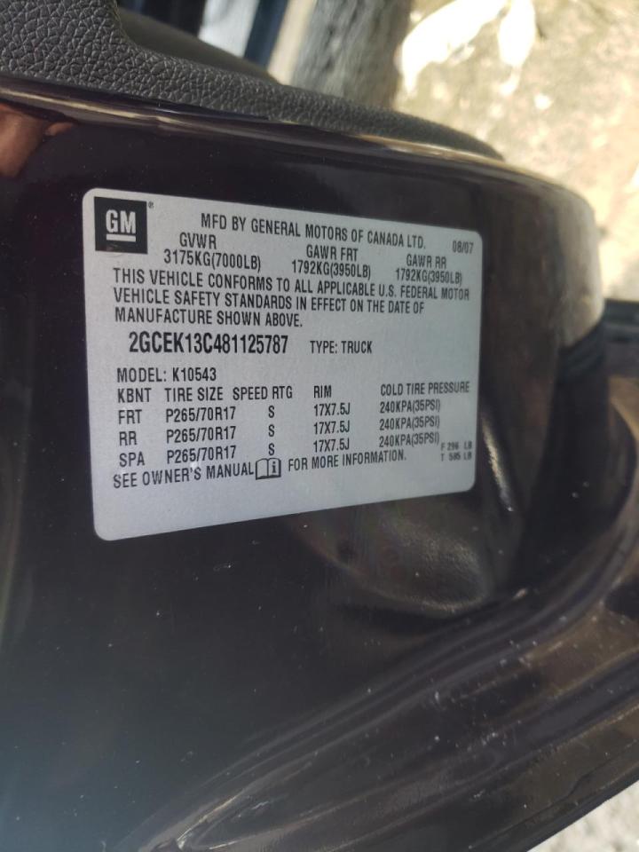 Фото 10 с аукциона – 2008 CHEVROLET SILVERADO с VIN 2GCEK13C481125787