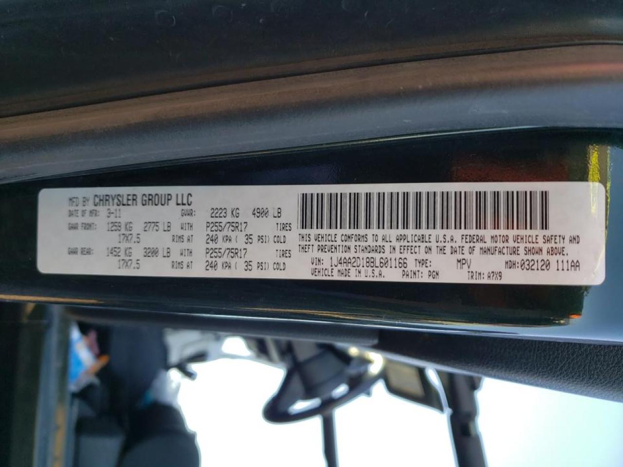 Photo 10 from auction – 2011 JEEP WRANGLER S with VIN 1J4AA2D18BL601166