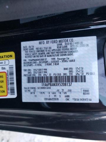Photo 10 from auction – 2017 FORD MUSTANG with VIN 1FA6P8AMXH5208137