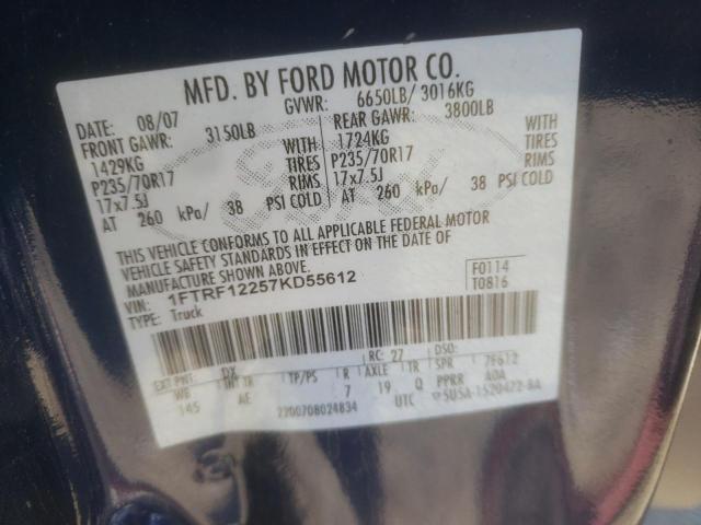 Photo 10 from auction – 2007 FORD F150 with VIN 1FTRF12257KD55612