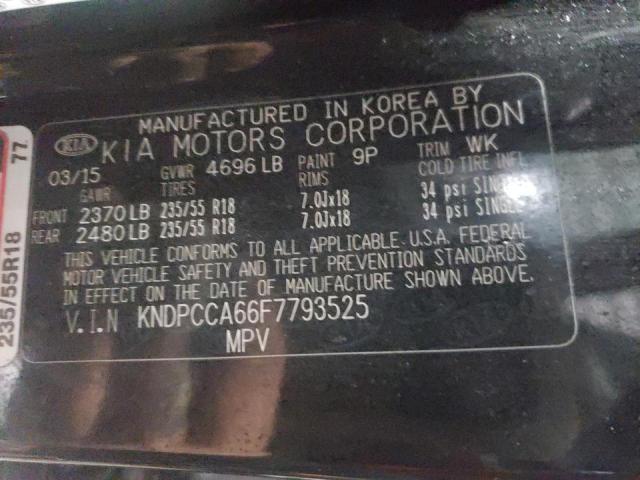 Photo 10 from auction – 2015 KIA SPORTAGE E with VIN KNDPCCA66F7793525