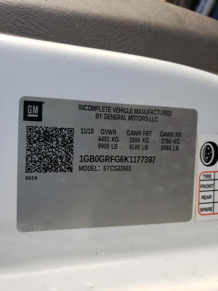 Photo 10 from auction – 2019 CHEVROLET EXPRESS G3 with VIN 1GB0GRFG6K1177397