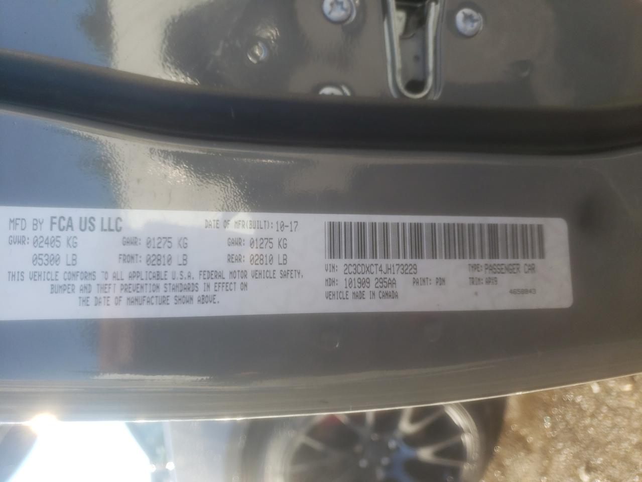 Photo 10 from auction – 2018 DODGE CHARGER R/ with VIN 2C3CDXCT4JH173229
