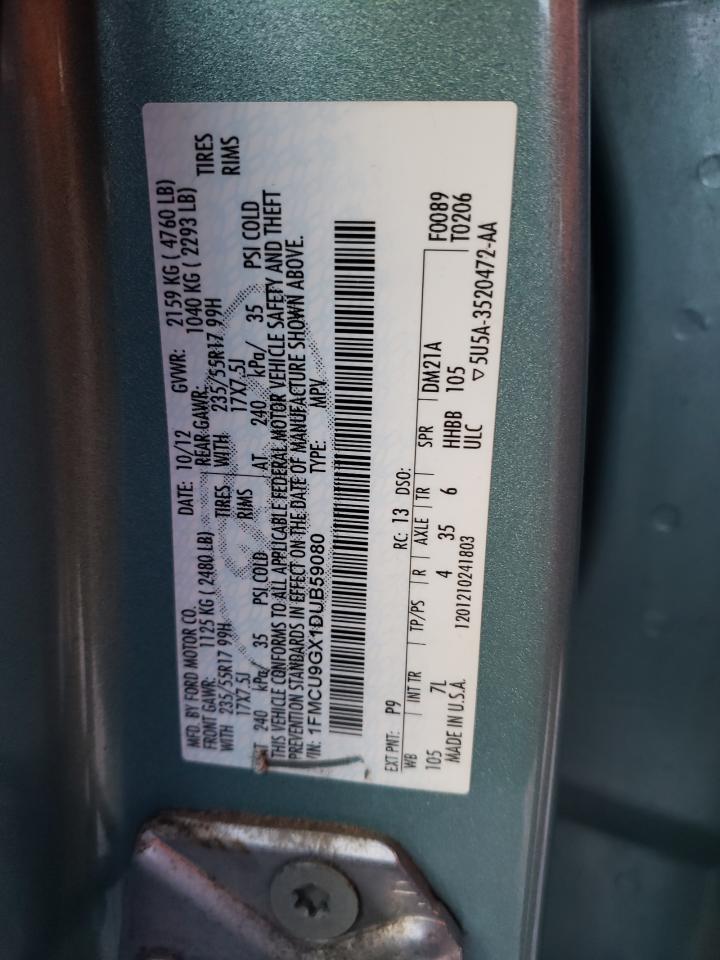 Photo 10 from auction – 2013 FORD ESCAPE SE with VIN 1FMCU9GX1DUB59080