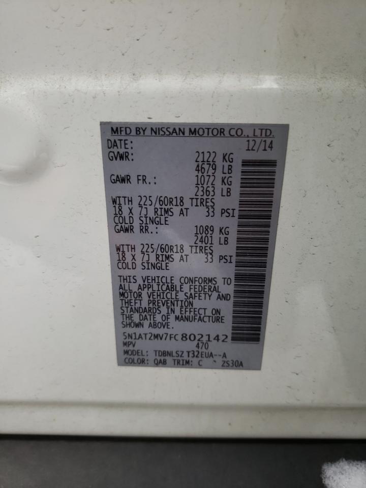 Photo 10 from auction – 2015 NISSAN ROGUE S with VIN 5N1AT2MV7FC802142