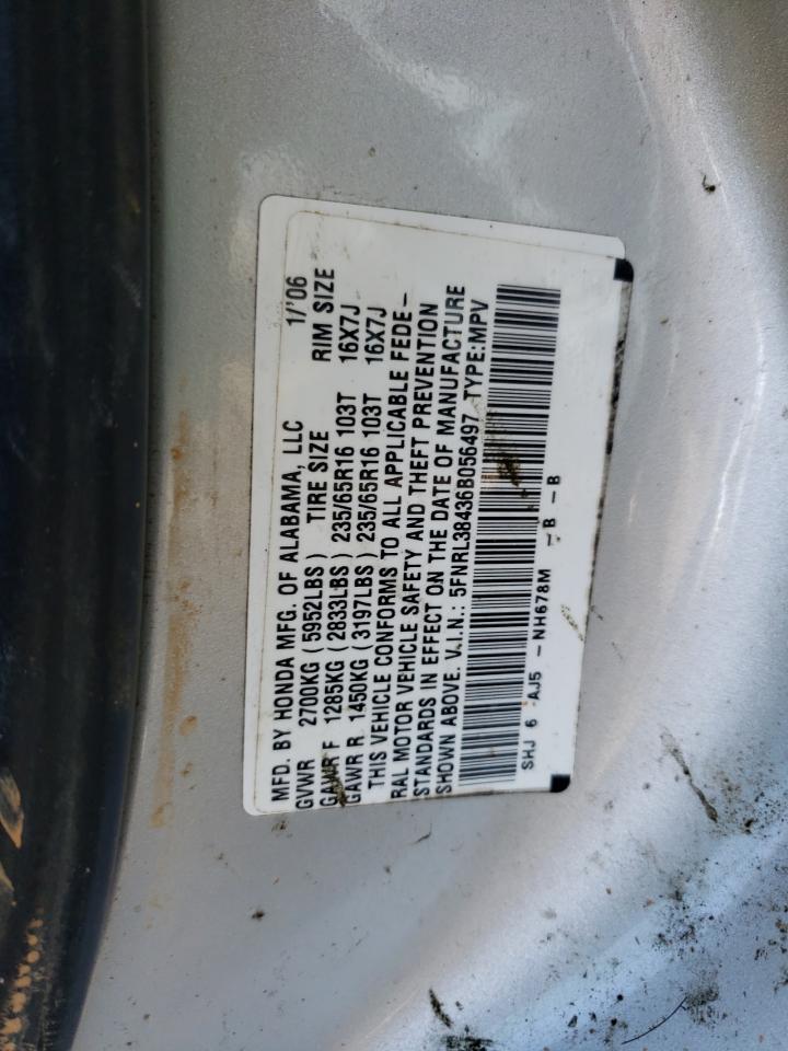 Photo 10 from auction – 2006 HONDA ODYSSEY EX with VIN 5FNRL38436B056497