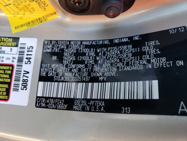 Photo 10 from auction – 2013 TOYOTA SIENNA LE with VIN 5TDJK3DC3DS051497