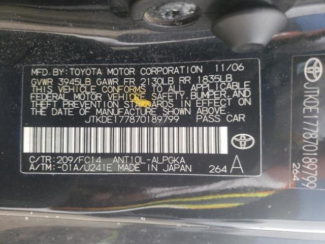 Photo 10 from auction – 2007 TOYOTA SCION TC with VIN JTKDE177870189799