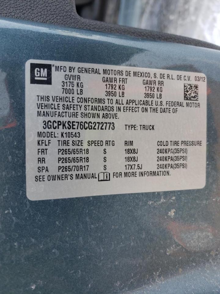 Photo 10 from auction – 2012 CHEVROLET SILVERADO with VIN 3GCPKSE76CG272773