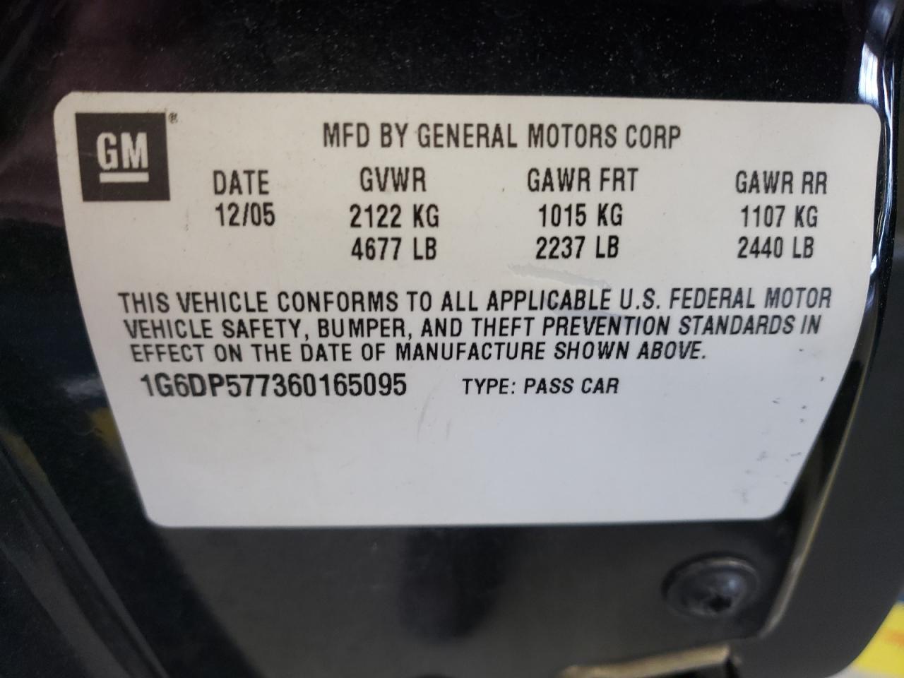 Photo 10 from auction – 2006 CADILLAC CTS HI FEA with VIN 1G6DP577360165095