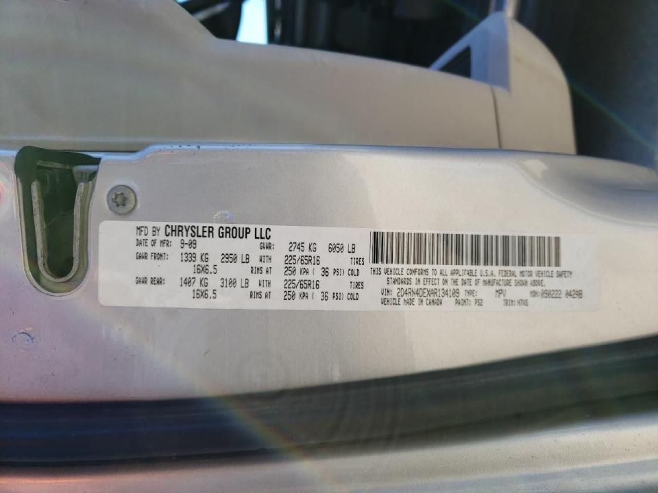 Photo 10 from auction – 2010 DODGE GRAND CARA with VIN 2D4RN4DEXAR134109