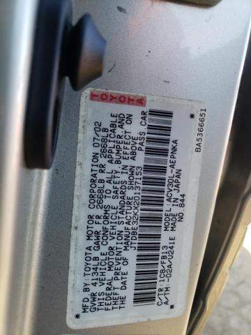 Photo 10 from auction – 2002 TOYOTA CAMRY LE with VIN JTDBE32KX20137153