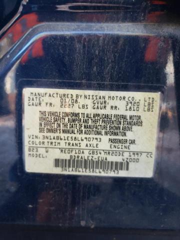 Photo 10 from auction – 2008 NISSAN SENTRA 2.0 with VIN 3N1AB61E58L690793