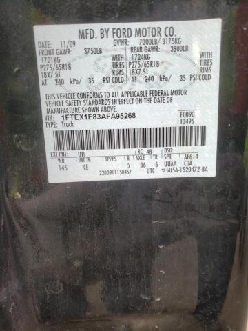 Photo 10 from auction – 2010 FORD F150 SUPER with VIN 1FTEX1E83AFA95268