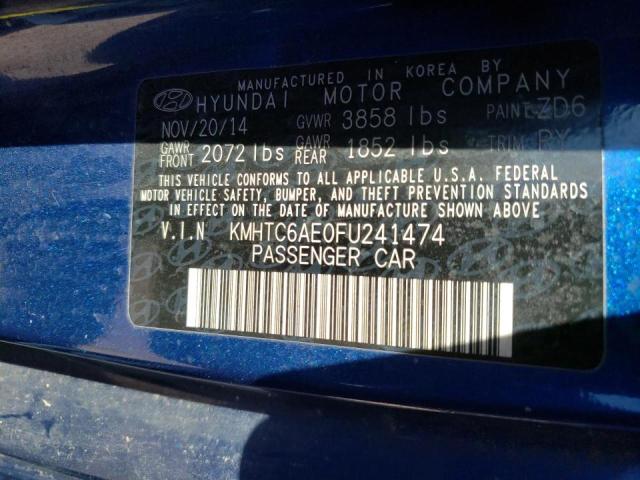 Photo 10 from auction – 2015 HYUNDAI VELOSTER T with VIN KMHTC6AE0FU241474