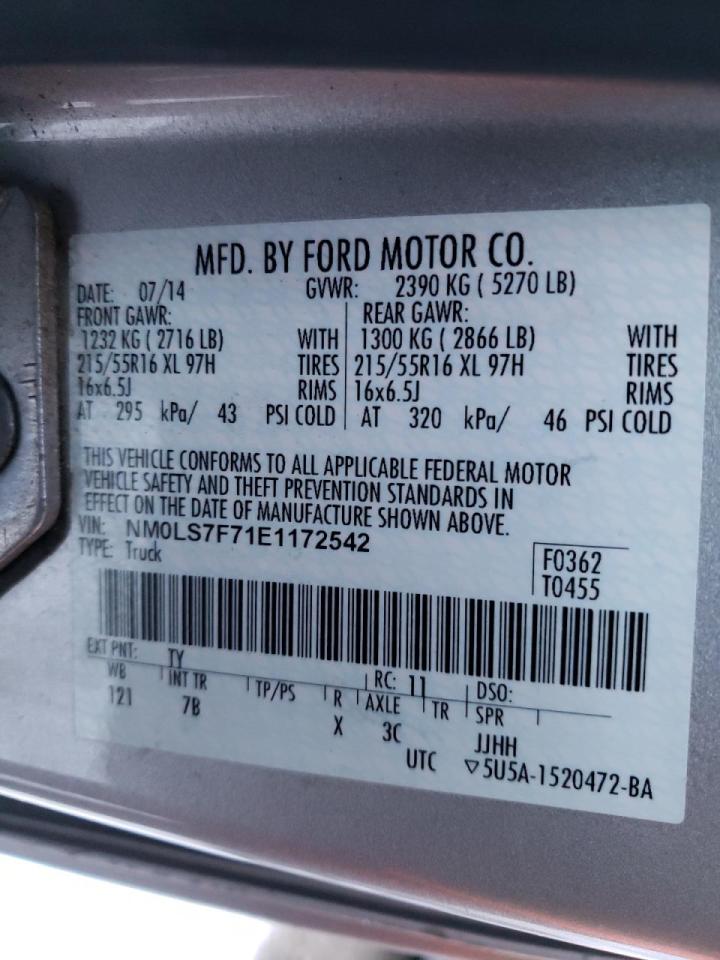 Photo 10 from auction – 2014 FORD TRANSIT CO with VIN NM0LS7F71E1172542