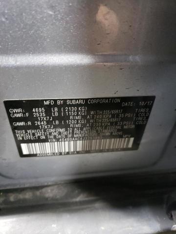 Photo 10 from auction – 2018 SUBARU OUTBACK 2. with VIN 4S4BSAAC4J3251892