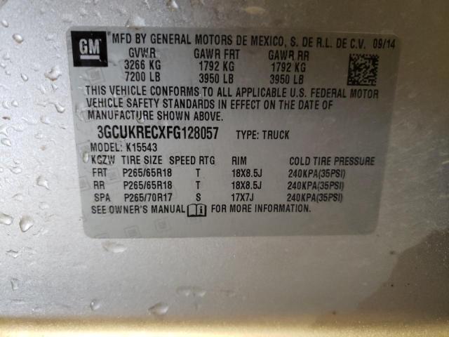 Photo 10 from auction – 2015 CHEVROLET SILVERADO with VIN 3GCUKRECXFG128057