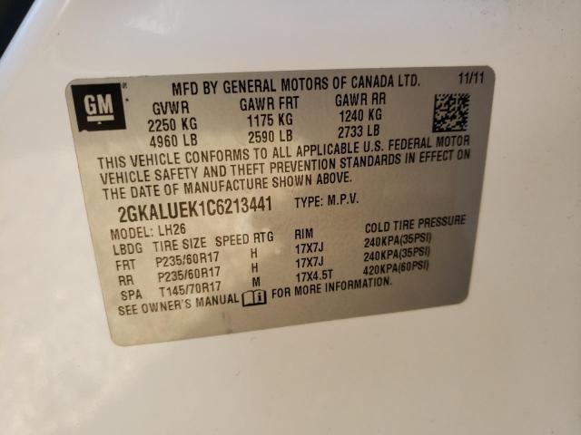 Photo 10 from auction – 2012 GMC TERRAIN SL with VIN 2GKALUEK1C6213441