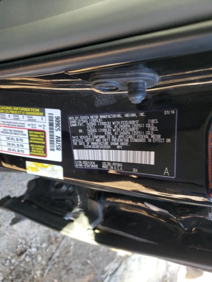 Photo 10 from auction – 2014 TOYOTA SIENNA XLE with VIN 5TDYK3DC8ES450504