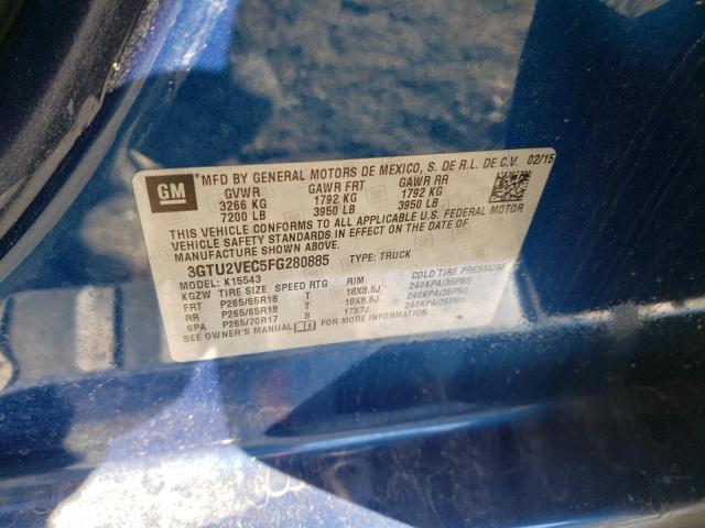 Foto 10 de la subasta – 2015 GMC SIERRA K15 con VIN 3GTU2VEC5FG280885