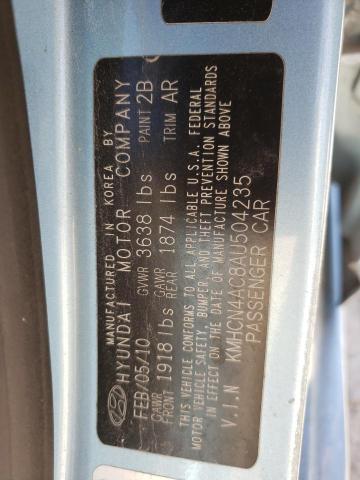 Photo 10 from auction – 2010 HYUNDAI ACCENT GLS with VIN KMHCN4AC8AU504235