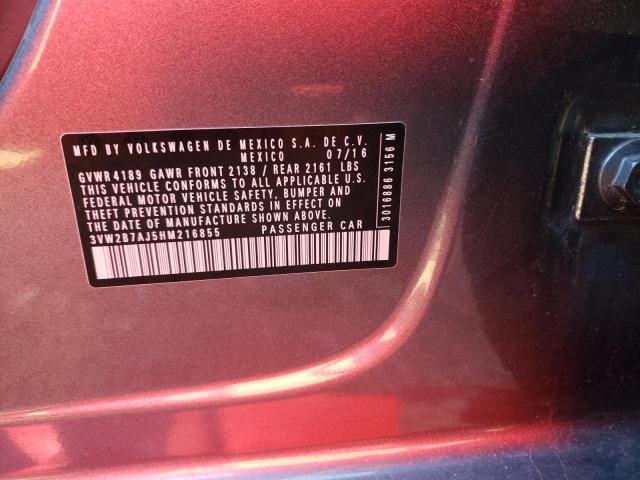 Photo 10 from auction – 2017 VOLKSWAGEN JETTA S with VIN 3VW2B7AJ5HM216855