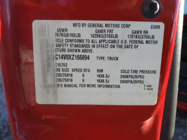 Photo 10 from auction – 1999 CHEVROLET SILVERADO with VIN 1GCEC14V8XZ166894