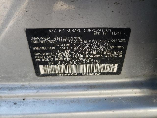 Photo 10 from auction – 2018 SUBARU CROSSTREK with VIN JF2GTADC3J8256184