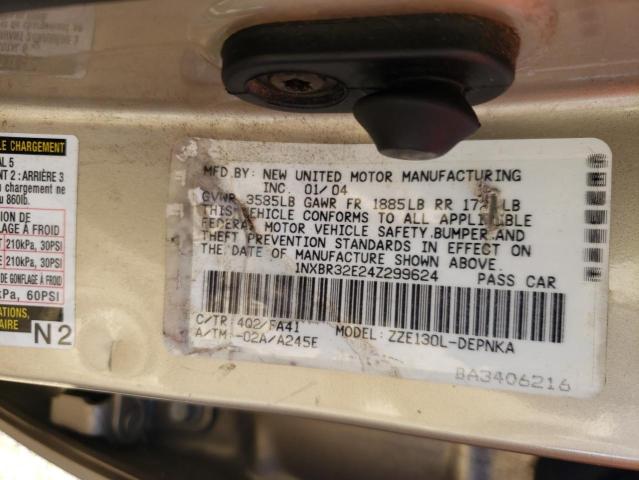 Photo 10 from auction – 2004 TOYOTA COROLLA CE with VIN 1NXBR32E24Z299624