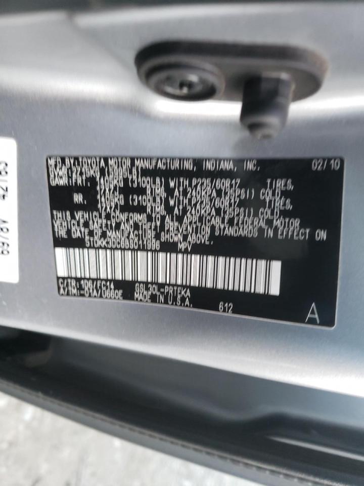 Photo 10 from auction – 2011 TOYOTA SIENNA LE with VIN 5TDKK3DC6BS011996