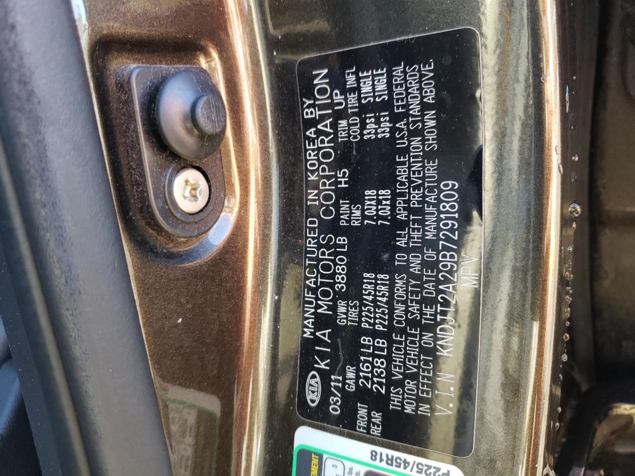 Снимка 10 от търг – 2011 KIA SOUL + с VIN KNDJT2A29B7291809