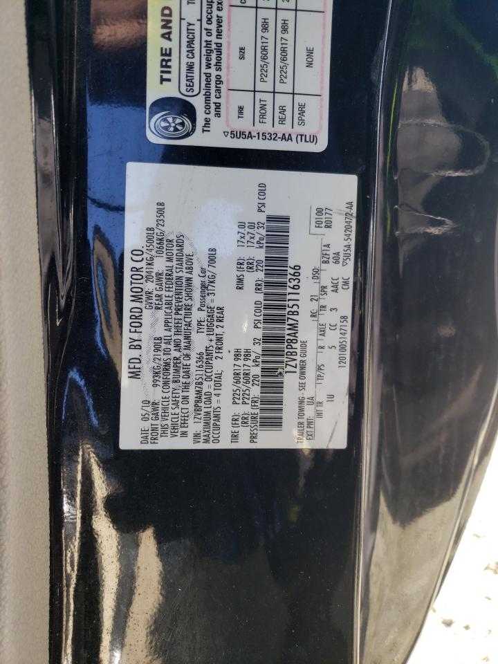 Photo 10 from auction – 2011 FORD MUSTANG with VIN 1ZVBP8AM7B5116366
