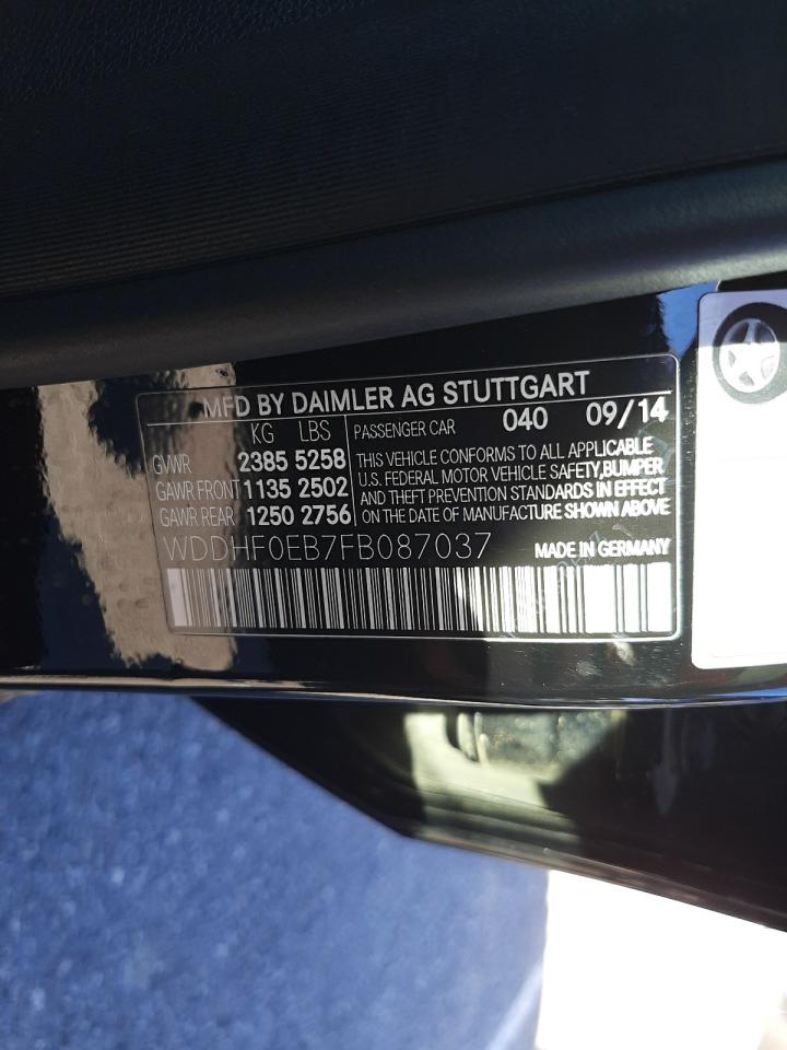 Photo 10 from auction – 2015 MERCEDES-BENZ E 250 BLUE with VIN WDDHF0EB7FB087037