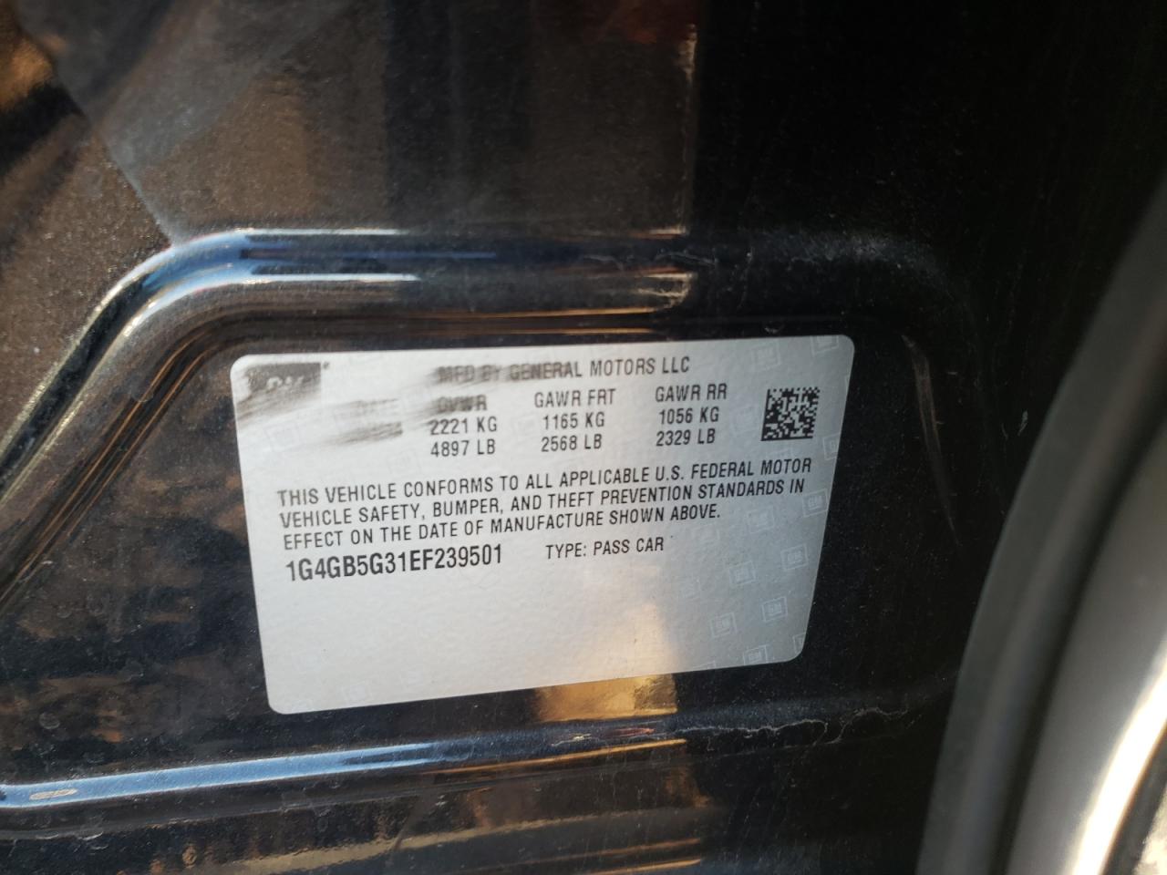 Photo 10 from auction – 2014 BUICK LACROSSE with VIN 1G4GB5G31EF239501