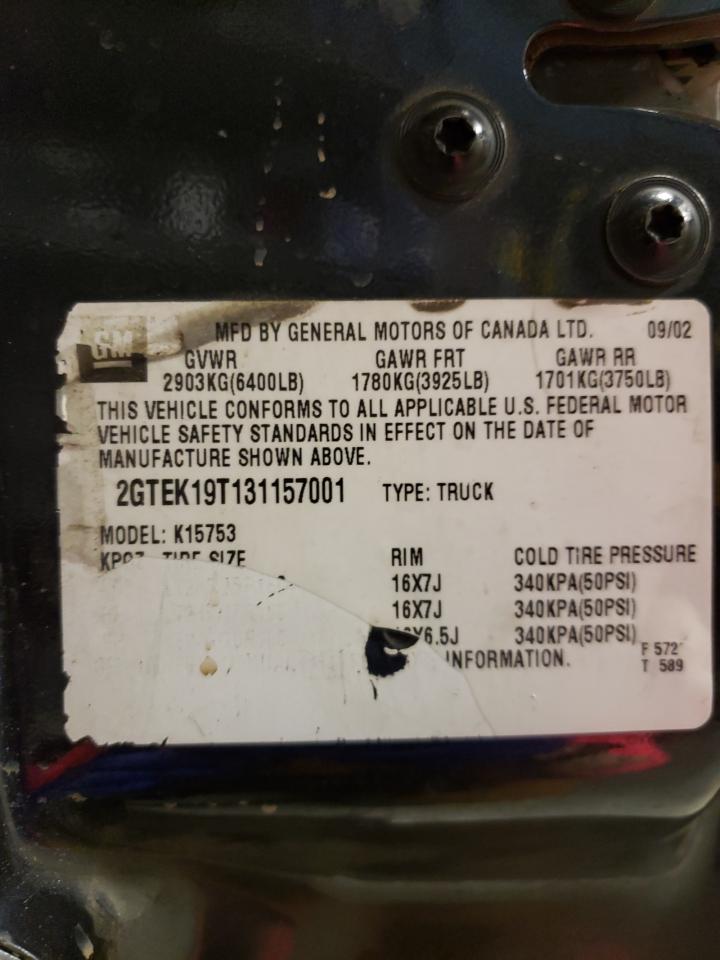 Photo 10 from auction – 2003 GMC NEW SIERRA with VIN 2GTEK19T131157001