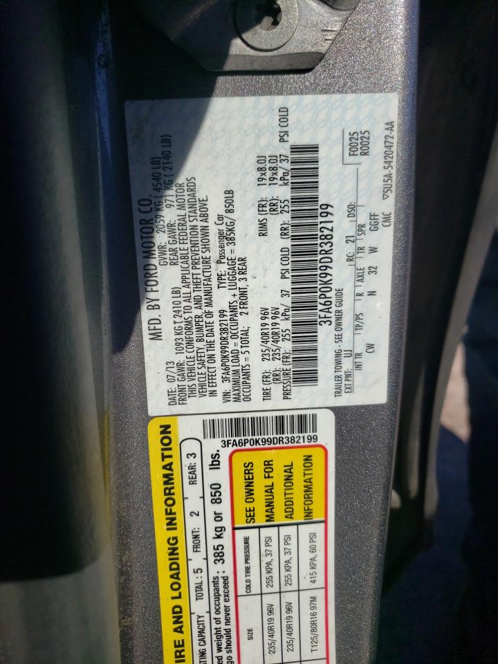 Photo 10 from auction – 2013 FORD FUSION TIT with VIN 3FA6P0K99DR382199