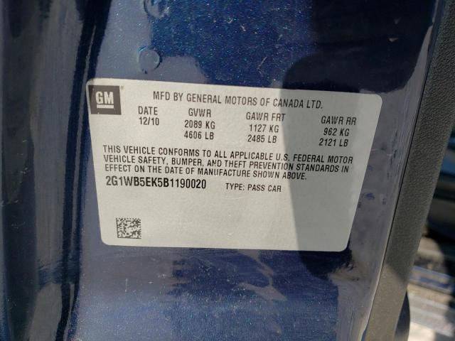 Photo 10 from auction – 2011 CHEVROLET IMPALA LT with VIN 2G1WB5EK5B1190020