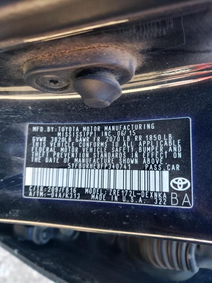 Photo 10 from auction – 2015 TOYOTA COROLLA L with VIN 5YFBURHE8FP340741