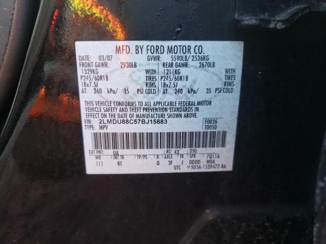 Photo 10 from auction – 2007 LINCOLN MKX with VIN 2LMDU88C57BJ15883