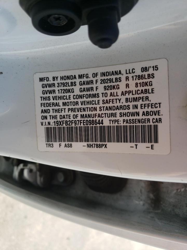 Zdjęcie 10 z aukcji – 2015 HONDA CIVIC EXL z VIN 19XFB2F97FE098644