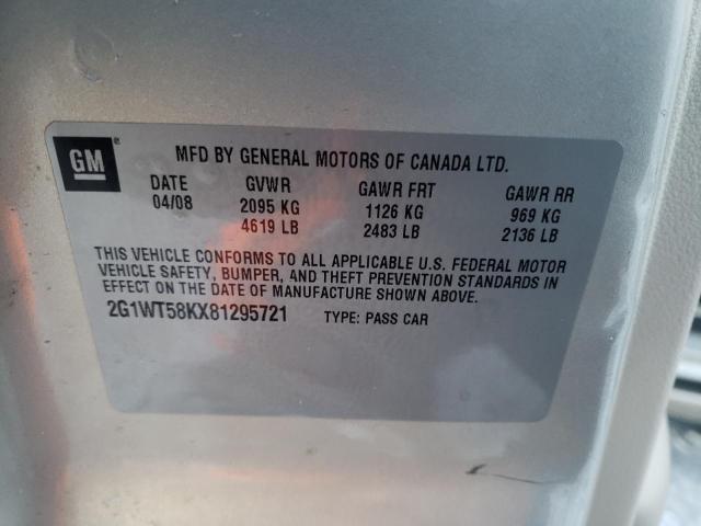 Photo 10 from auction – 2008 CHEVROLET IMPALA LS with VIN 2G1WT58KX81295721